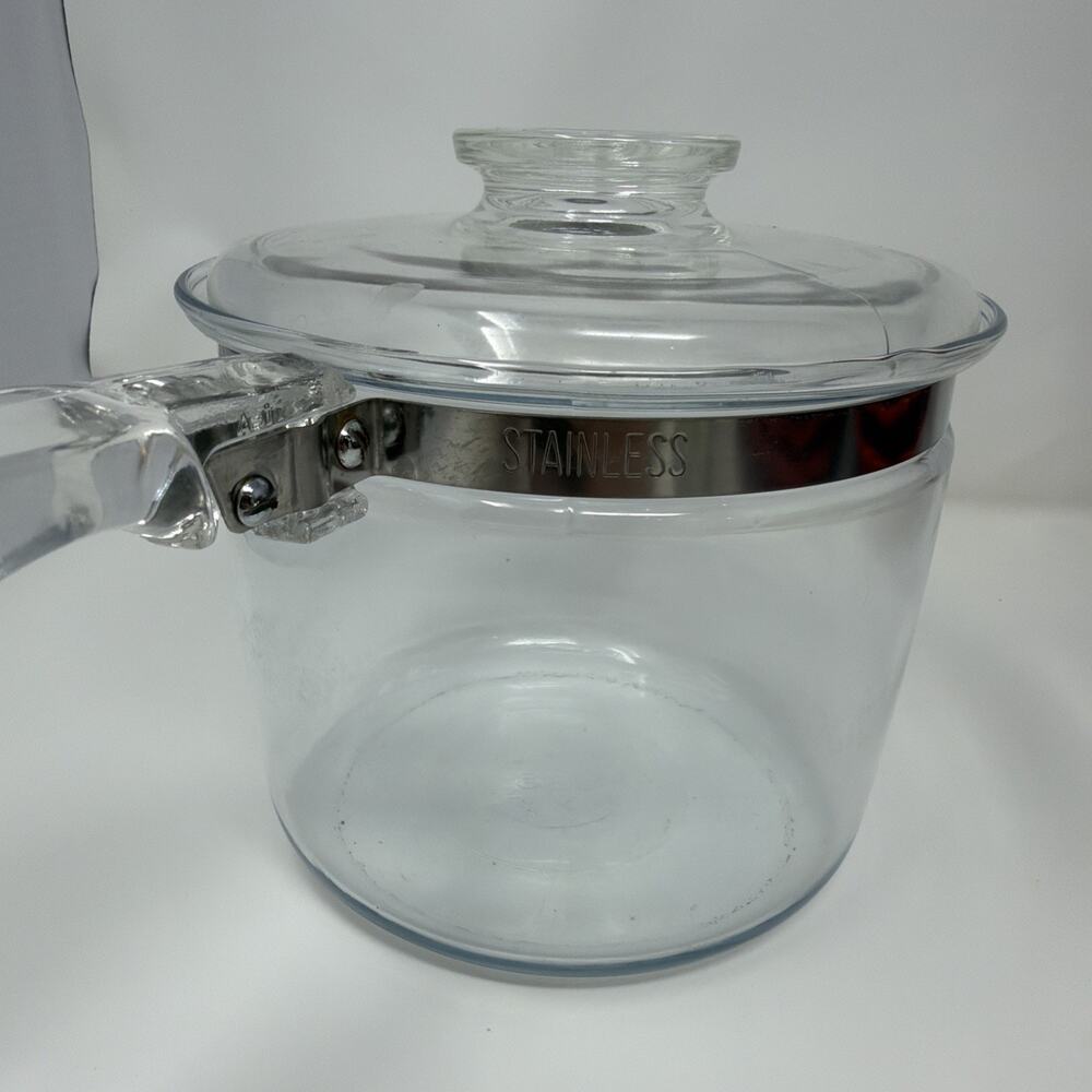 PYREX Flameware #6283 Glass Inner Pot & Lid ONLY for Double Boiler - 1-1/2 QT - Picture 2 of 9